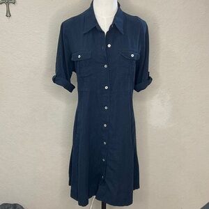 430 - Just Living Dark Blue Long Sleeve Dress